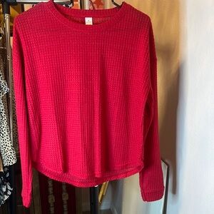 Women's Red Long Sleeve Top